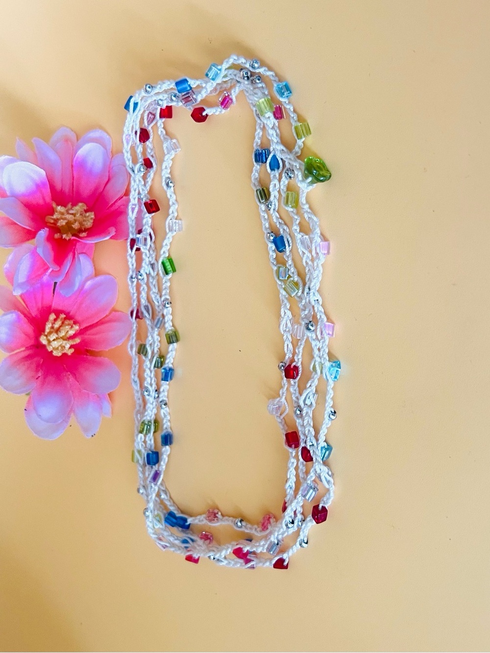 Multicolor Beaded crochet Necklace